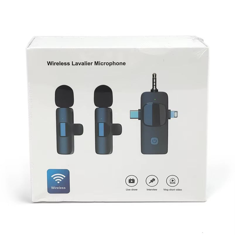 Microphone cravate sans fil K15 | Double microphone Lavalier avec bonnette